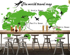 3D wallpaper green world map Stickers