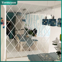 Diamonds Rhombus Acrylic Mirror Surface Wall Stickers