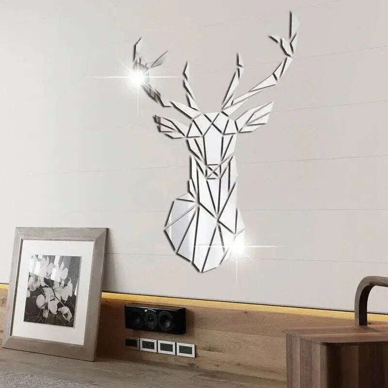 Deer Head Mirror Sticker