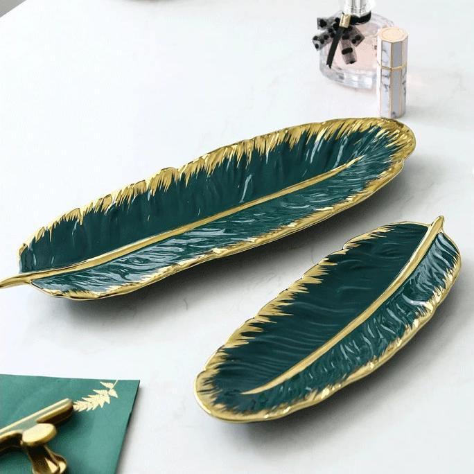 Ceramic Banana Leaf Trays SeaGreen / Small | Sage & Sill