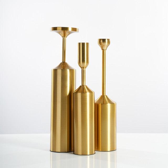 Gold Pillar Candle Holders Set B | Sage & Sill